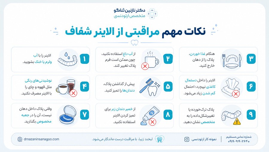 مهم‌ترین نکات مراقبتی از الاینر شفاف