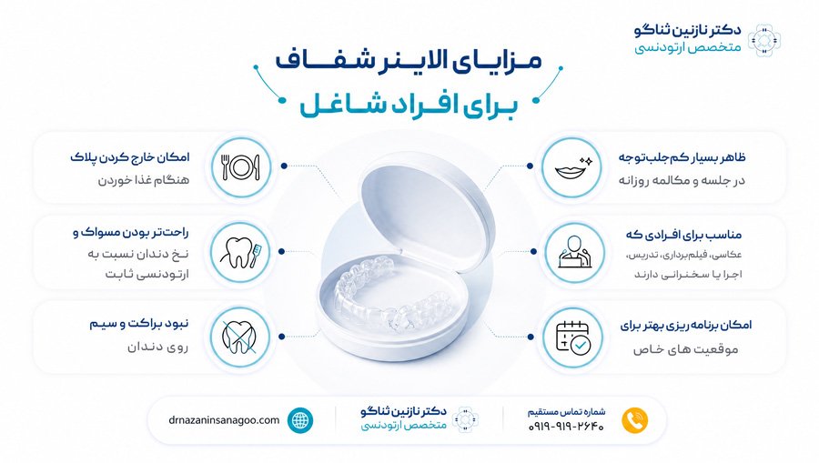 مزایای الاینر شفاف برای افراد شاغل